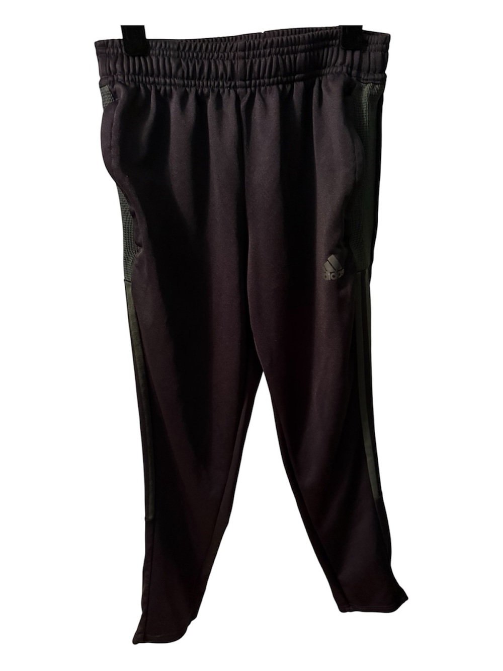 adidas Kids Black Joggers with Dark Gray Side Panels